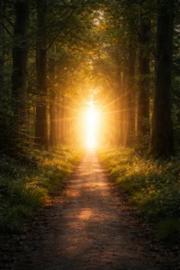 image chemin avec lumière au bout. parcours transformation carole quartelli hypnose